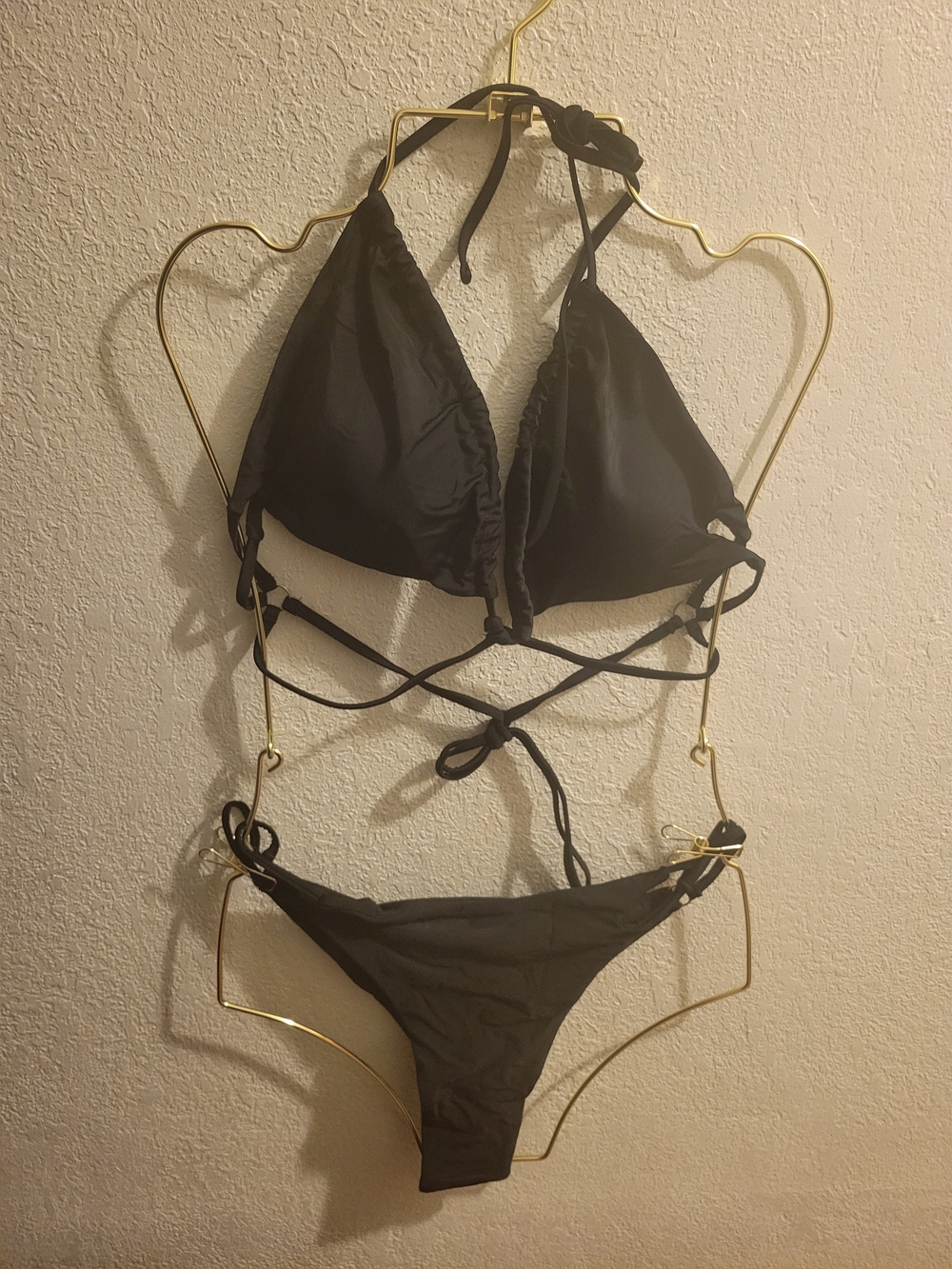 Black Women's Triangle Tie Bikini